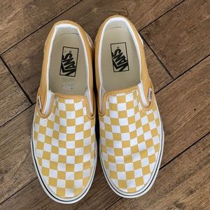 Women’s Checkered Vans yellow